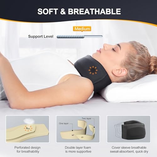 Neck Brace for Neck Pain and Support, Soft Neck S, 3″ Middle Height Black