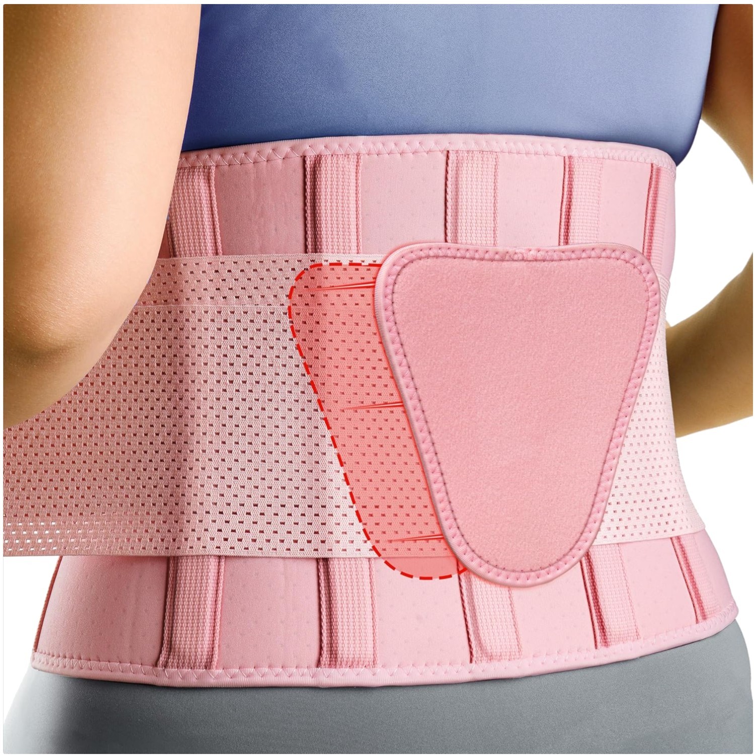 Stylish Pink Back Support Belt for Women & Men, 2XL