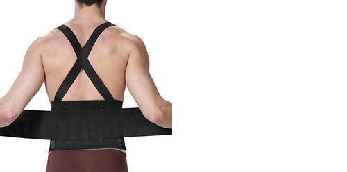 BLACK LUMBAR SACRAL BACK SUPPORT BELT BRACE 28 “- 33” + SM MED SMALL MEDIUM S/M