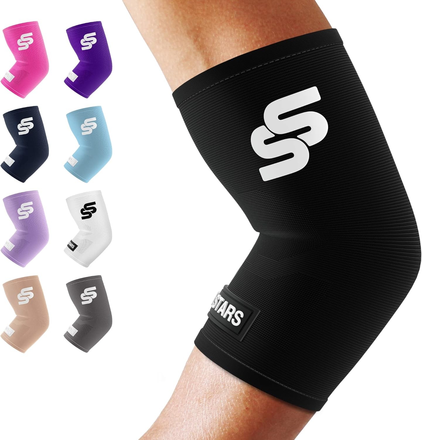 Sleeve Stars Elbow for Pain Relief & Protection S: 7-8.5", Black