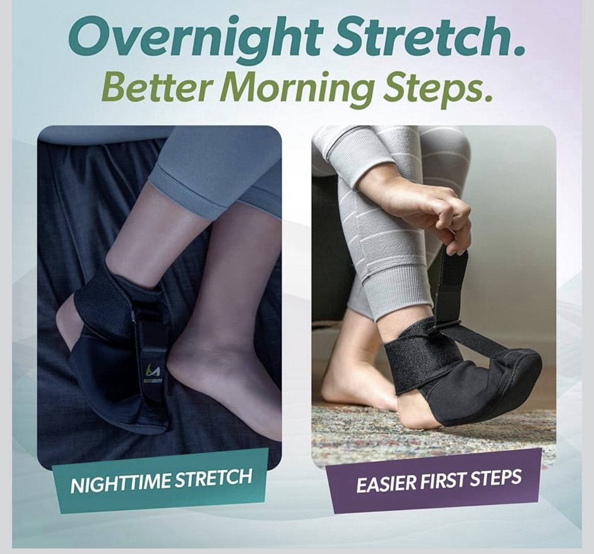 BraceAbility Plantar Fasciitis Night Splint Sock Soft Plantar Fascia Brace Sz M