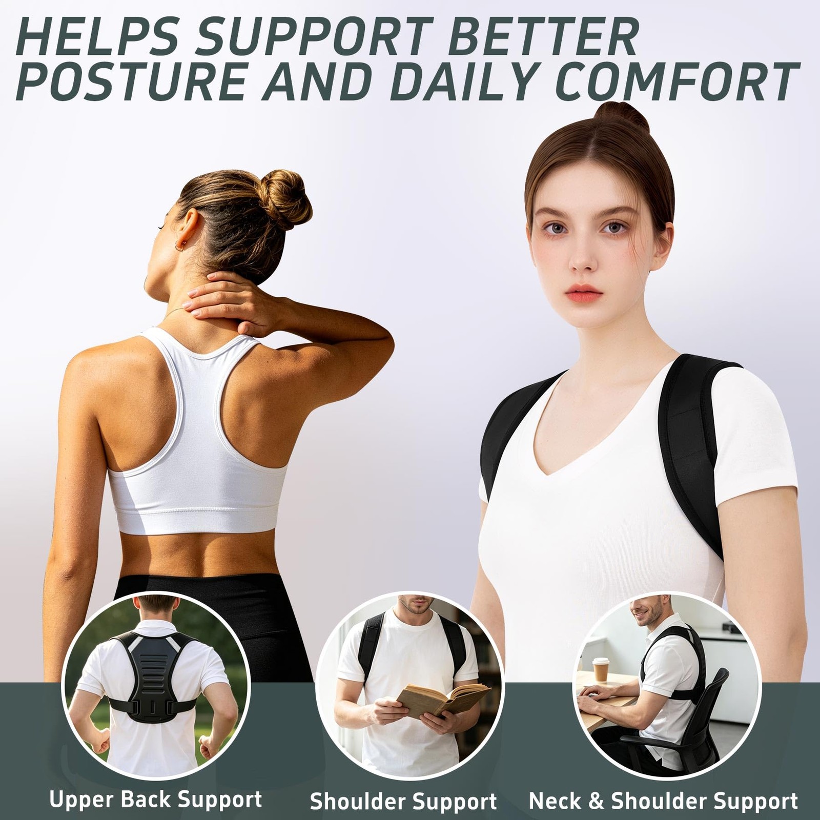 Posture Corrector for and Men Upper Back Brace Straightener Scoliosis Instant…
