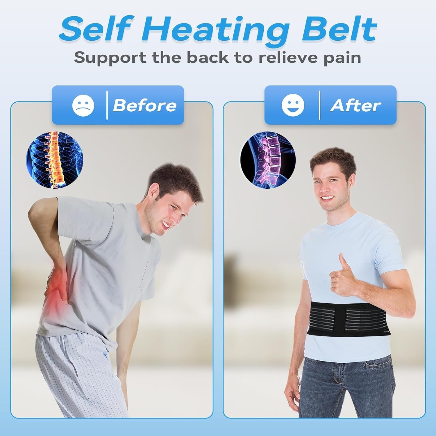 Back Support with Magnet, Tourmaline Back Braces for Lower Back Pain Relief | Ba