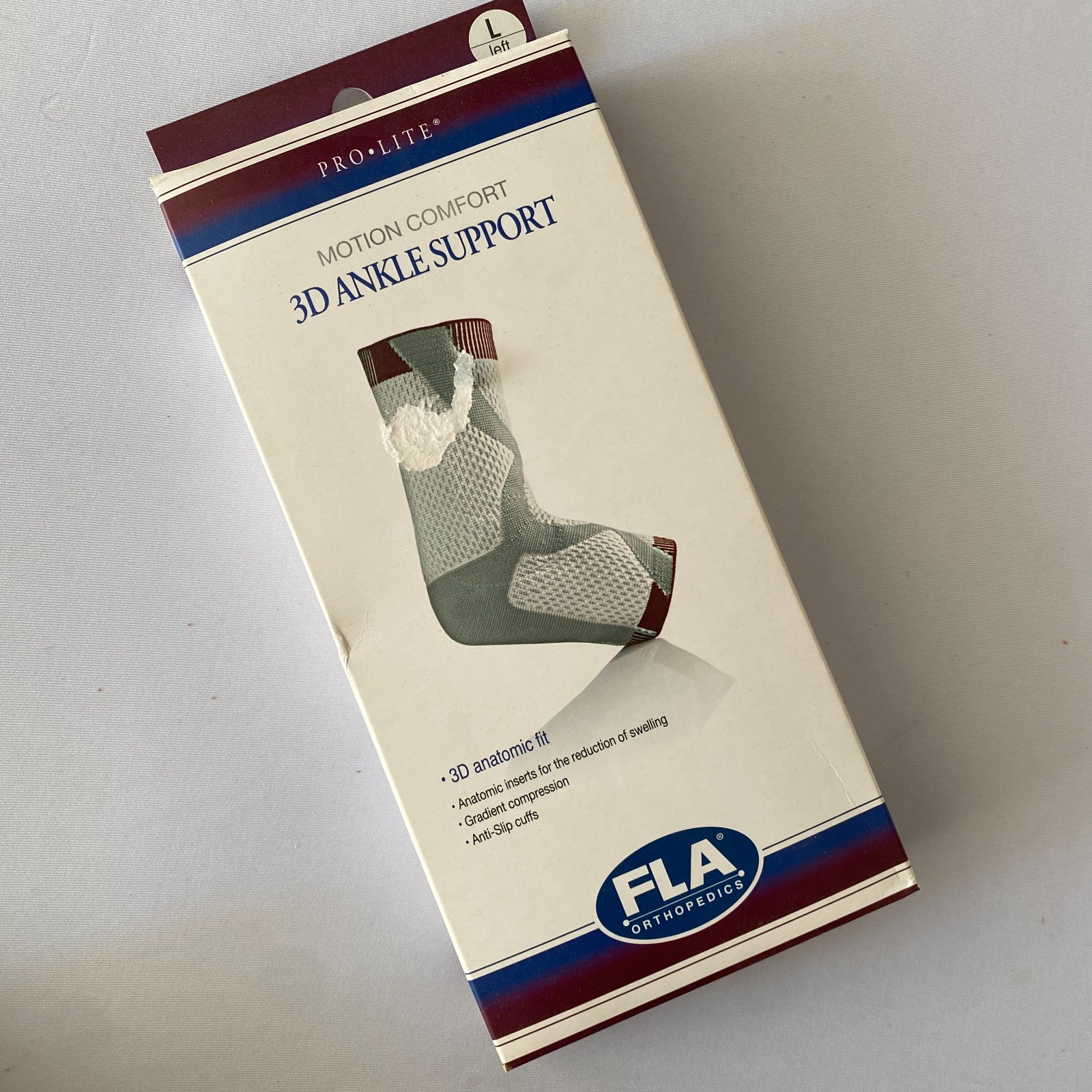 New FLA Orthopedics 3D Ankle Support Motion Comfort Large Left