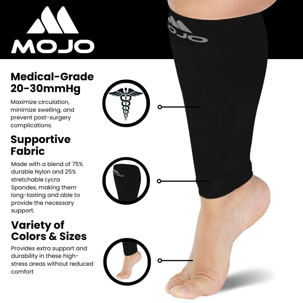 Mojo – Compression Socks Footless for Women and Men 20-30mmHg – Unisex Medica…