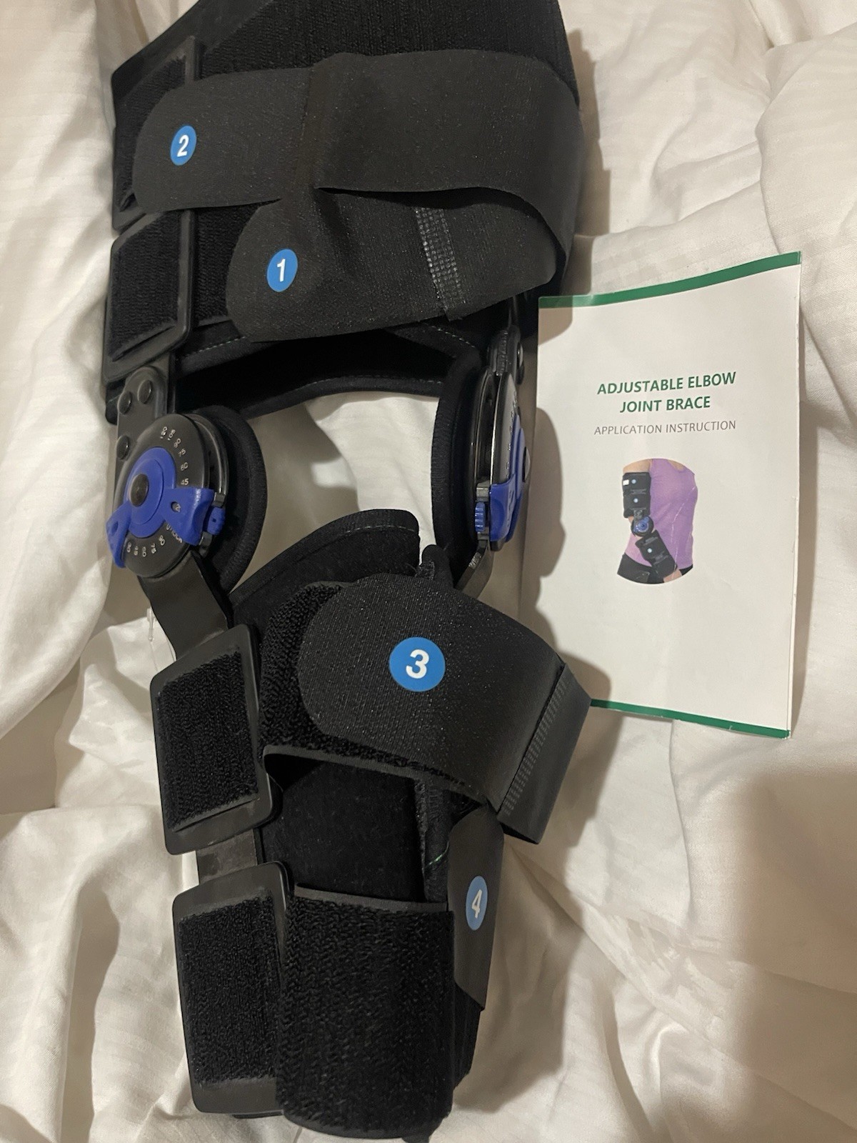 Adjustable Hinged Elbow Joint Arm Brace Support Splint OS LEFT / RIGHT Instrctns