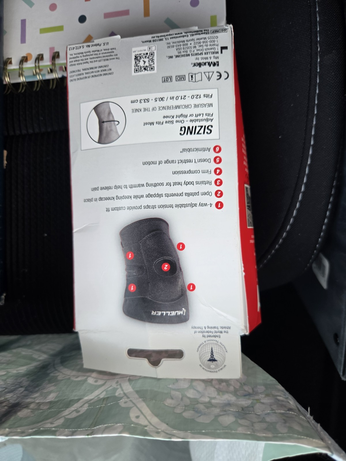 Mueller HG80 Adjustable Knee Support Brace One Size Fits Most Black
