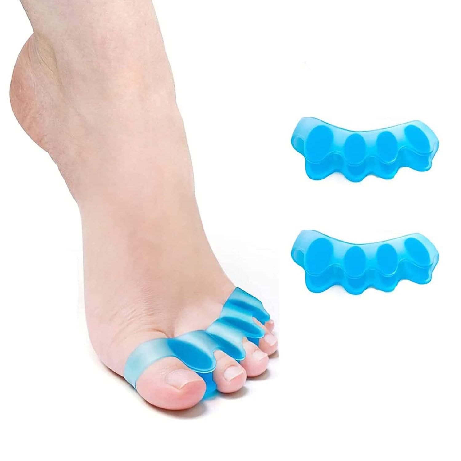 2 silicone toe spreaders for all toes hallux valgus hammer toes overlapping toes