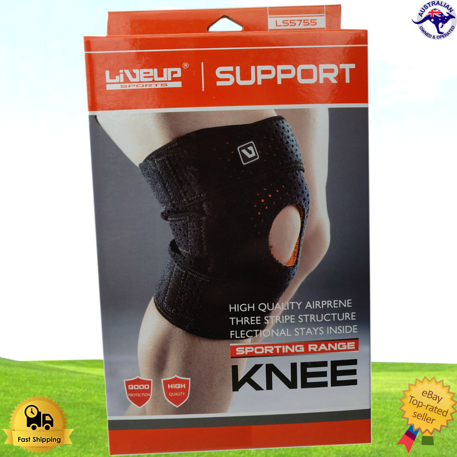 Knee Support Brace Compression Airprene Nylon Sprains Flectional EVA Hollow Pad