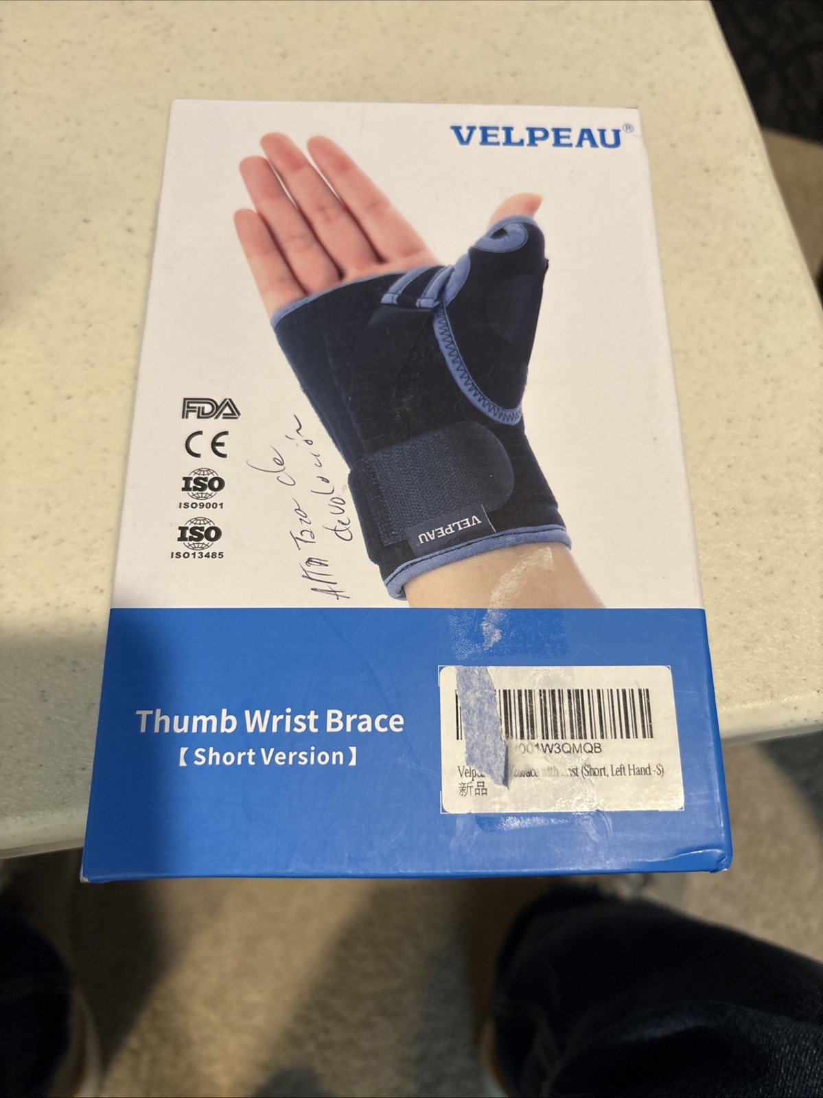 Velpeau Thumb Wrist Brace Wris Immobilized VP0902 Regular LEFT