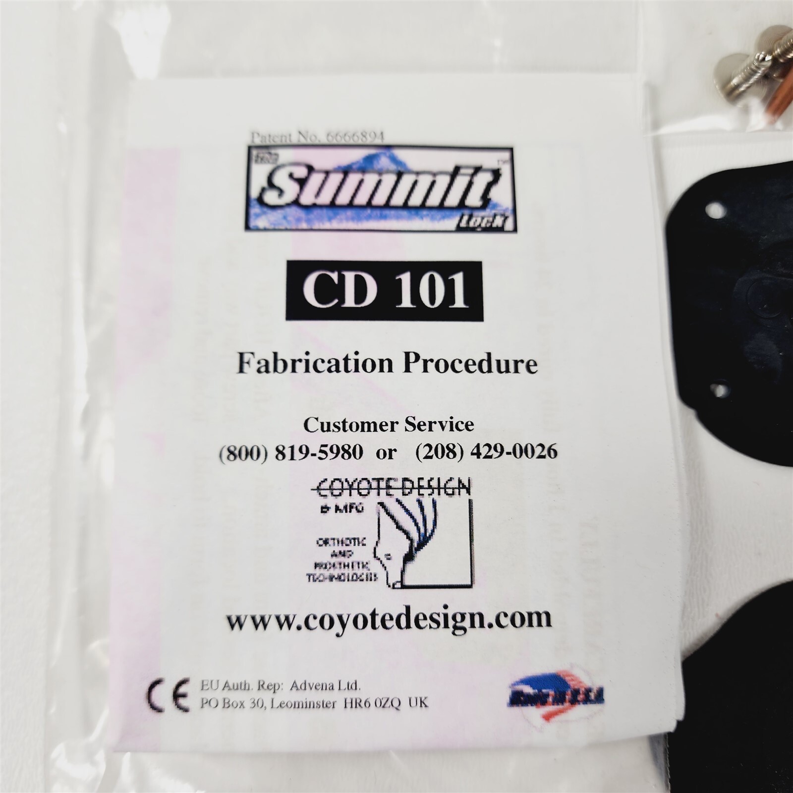 Prosthetic Summit Lock Coyote Design CD101 + 2 Extra Tabs