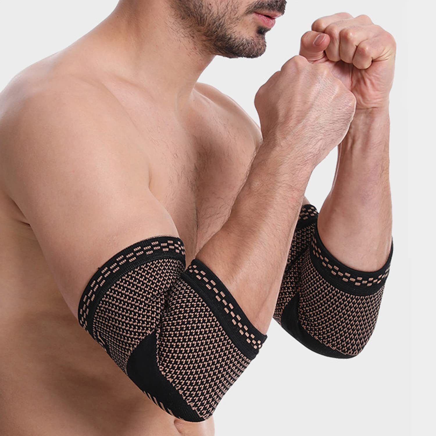 Copper Elbow Brace Support Compression Sleeve Wrap Arthritis Arm Pain Relief