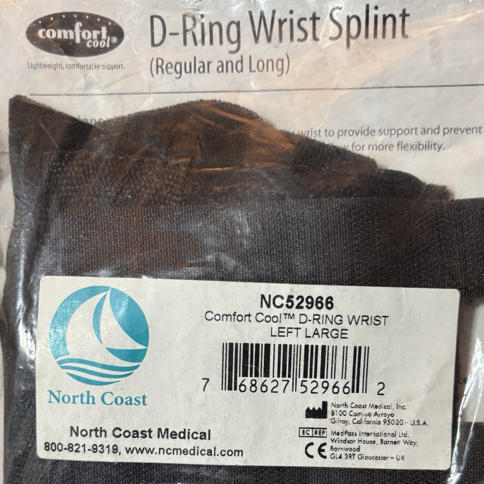 Comfort Cool D-Ring Wrist Orthosis Left Large 7 1/2 To 8 1/2 No 52966 NEW
