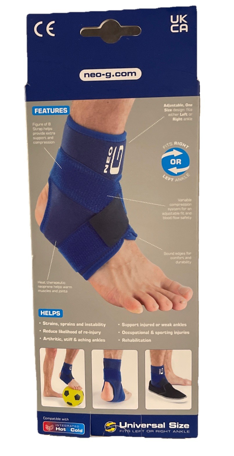Neo-G Ankle Support with Figure of 8 Strap One Size All – Left Or Right Ankle!
