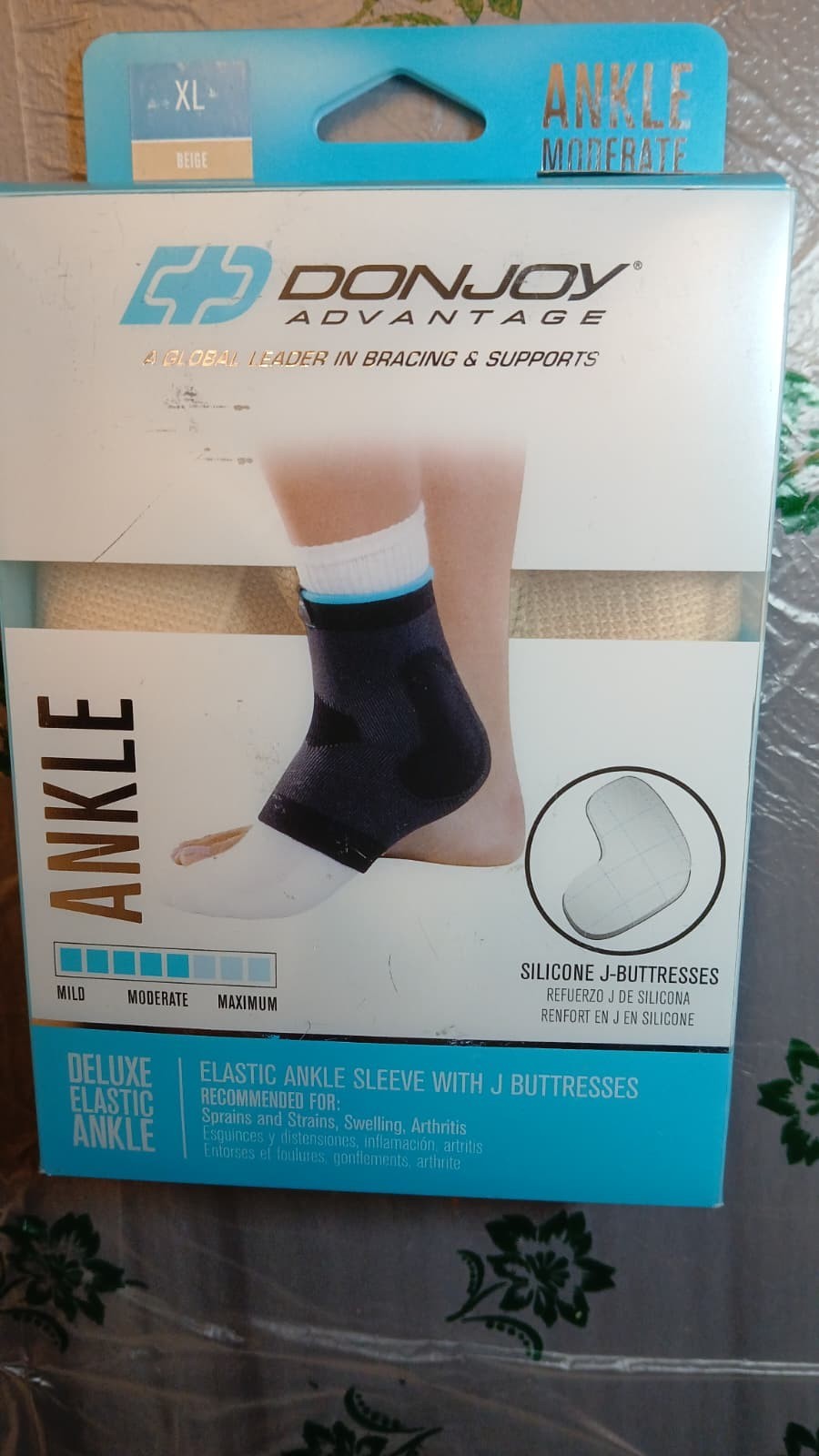 Donjoy advantge delux elastic Stabilizing ankle sleeve w/J Buttresses moderate X