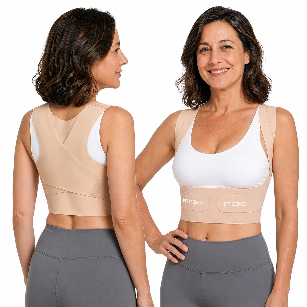 Fit Geno Invisilite Posture Corrector for L (Under Bust 32″- 38″), Beige