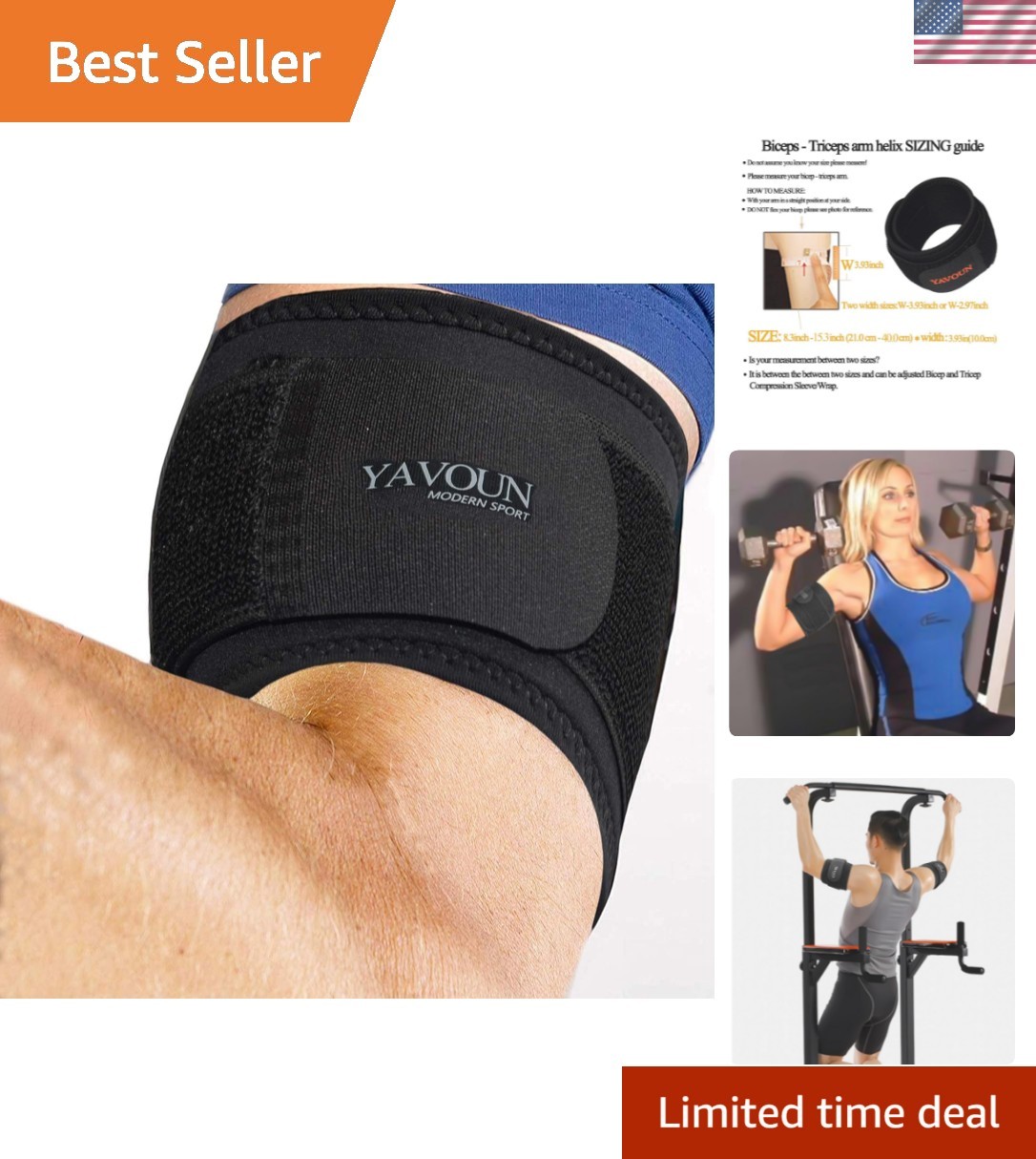 Tendonitis – Bicep ＆ Tricep Compression Sleeve/Wrap – Tricep Tendonitis, Bice…