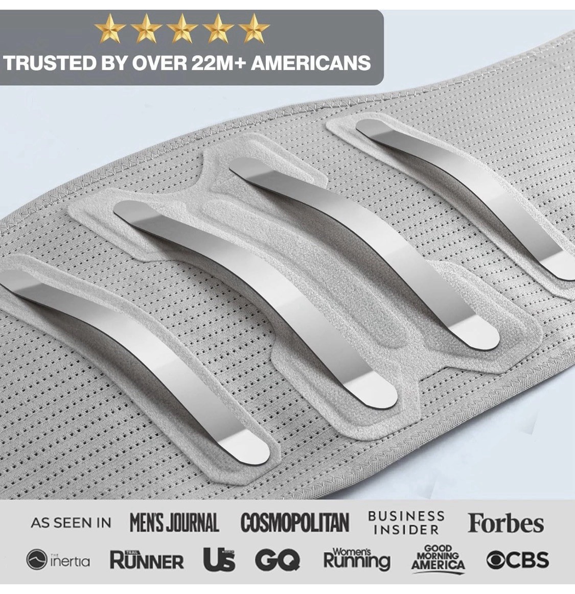 NEENCA Back Brace Pain Relief Bionic Support System UNISEX Gray Size 2XL