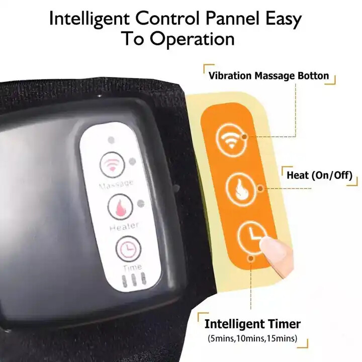 Rechargeable Hot Compress Joint Care Wrap Cordless Vibration Knee Pad Massager
