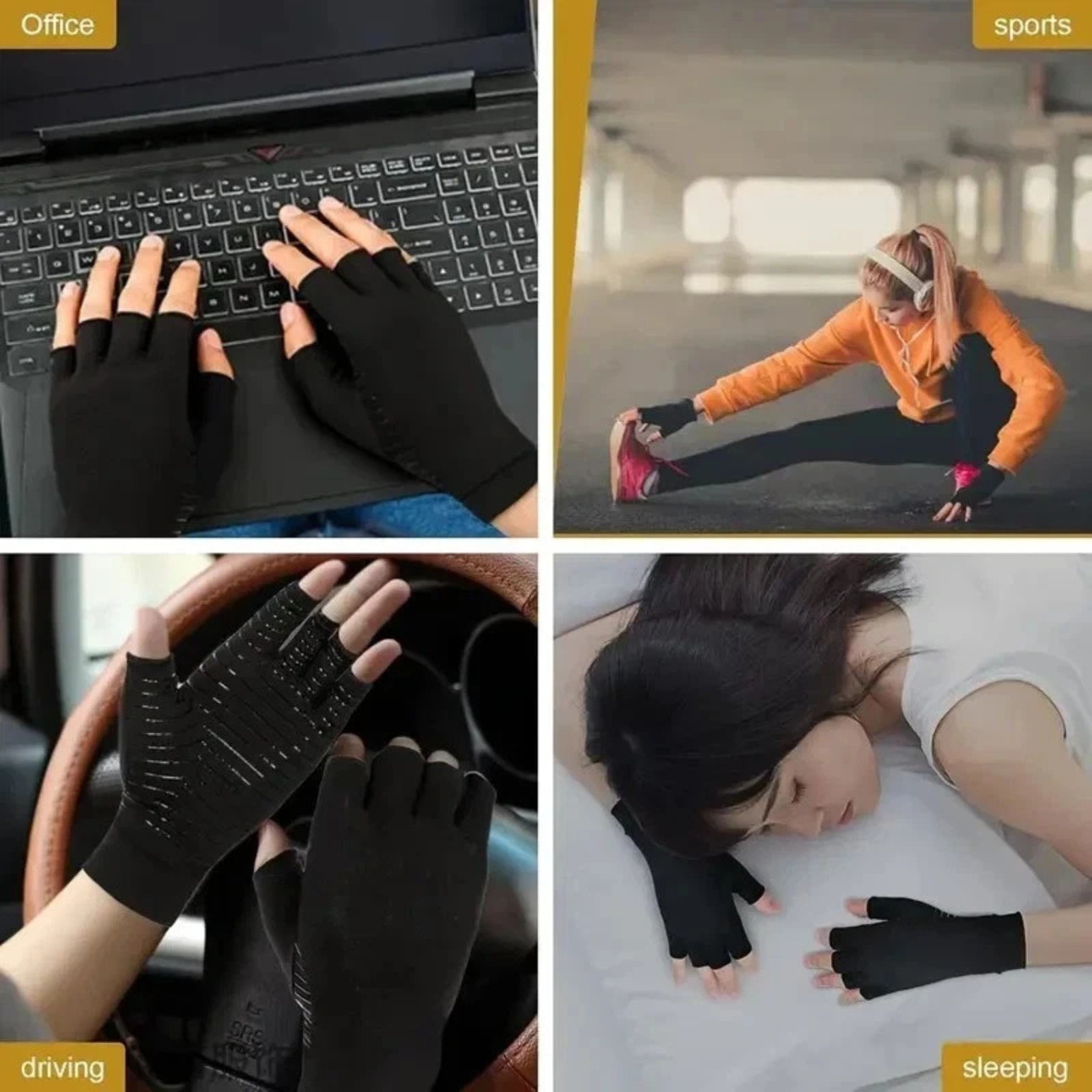 Copper Arthritis Compression Gloves Hand Support Pain Relief Joint Self Care