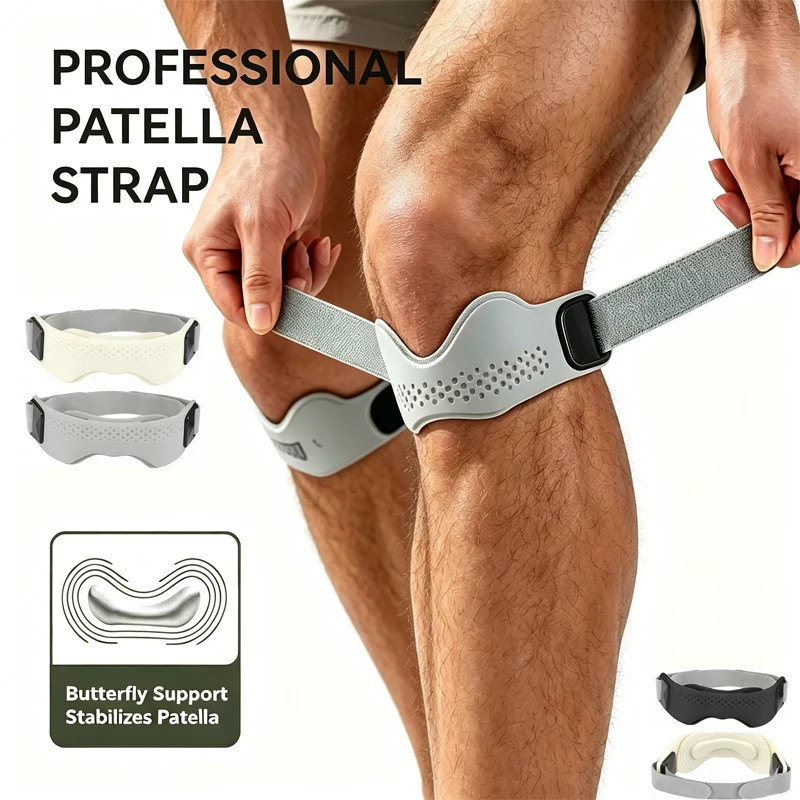 1/2Pcs Silicone Patellar Tendon Support Strap Adjustable Knee Support Pads