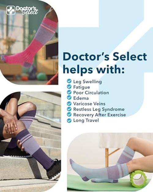 Doctor’s Select Bamboo Viscose Light Compression Medium Stripes Set B – 3 Pairs