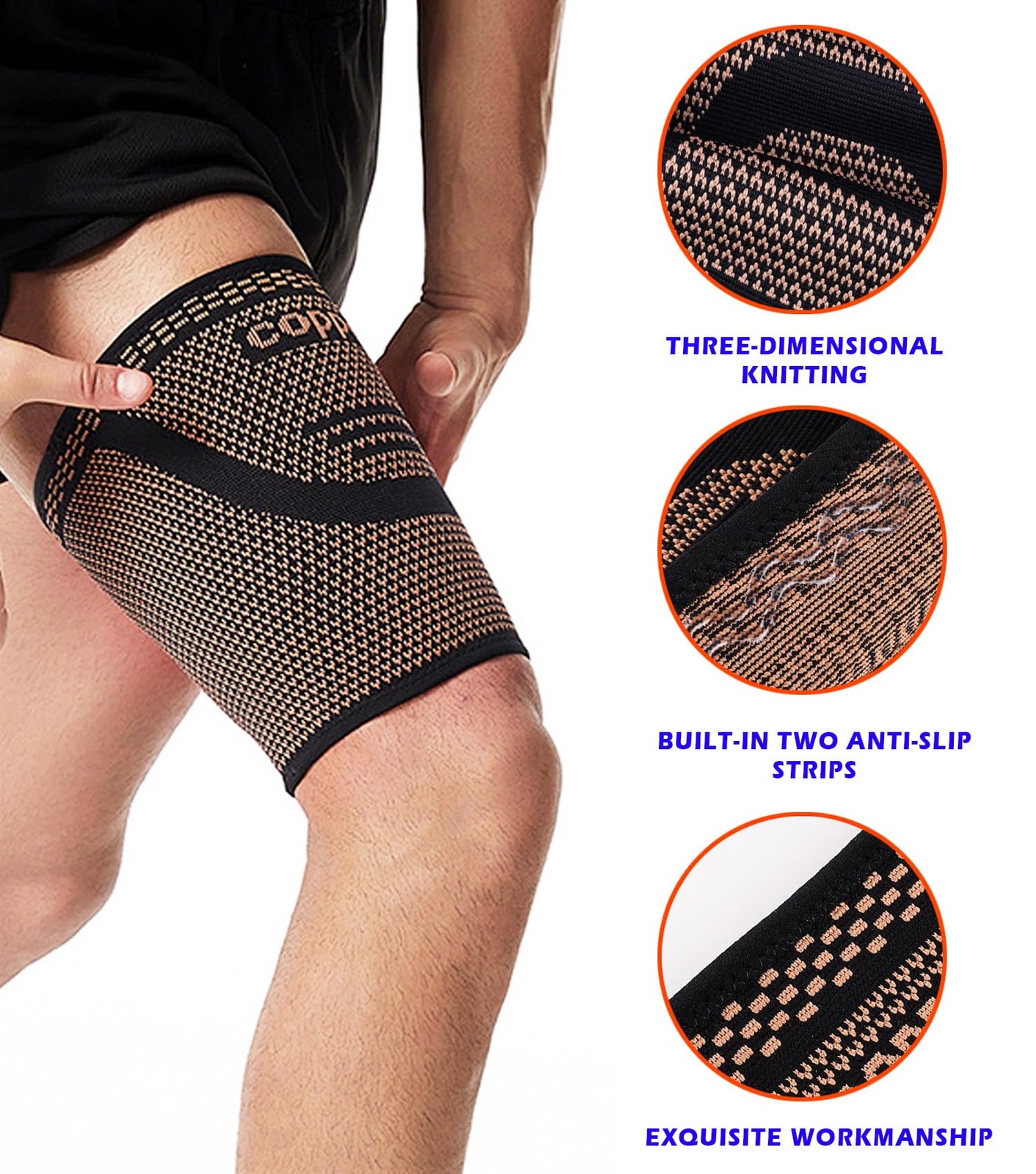 1 Pair Thigh Compression Sleeve Hamstring Compression Sleeve for Men and A