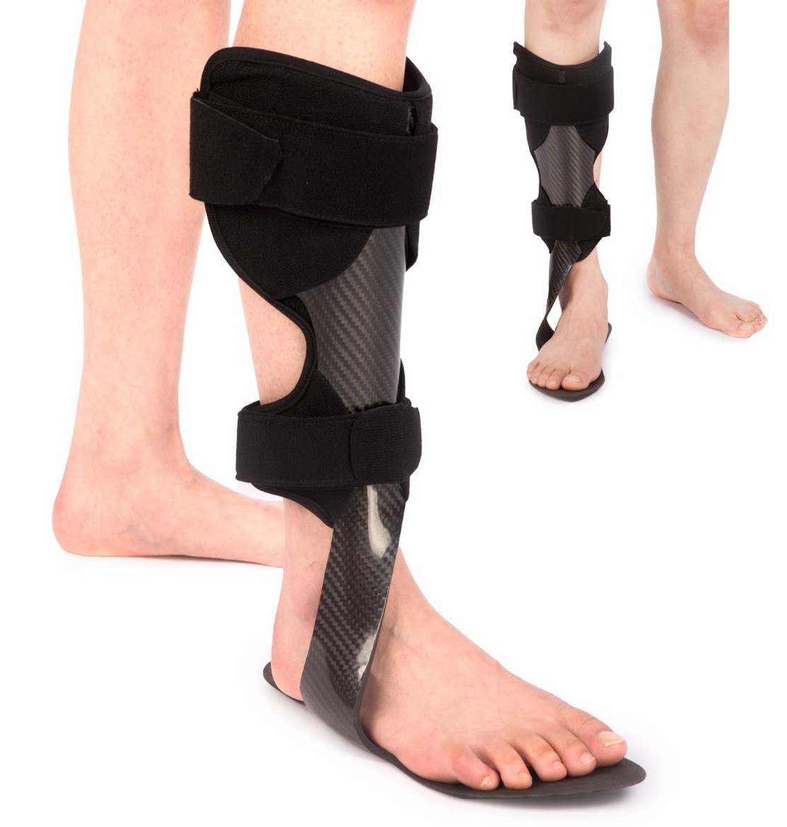 Carbon Fiber Ankle Foot Orthosis AFO Drop Foot Brace Support (Right ,Small)