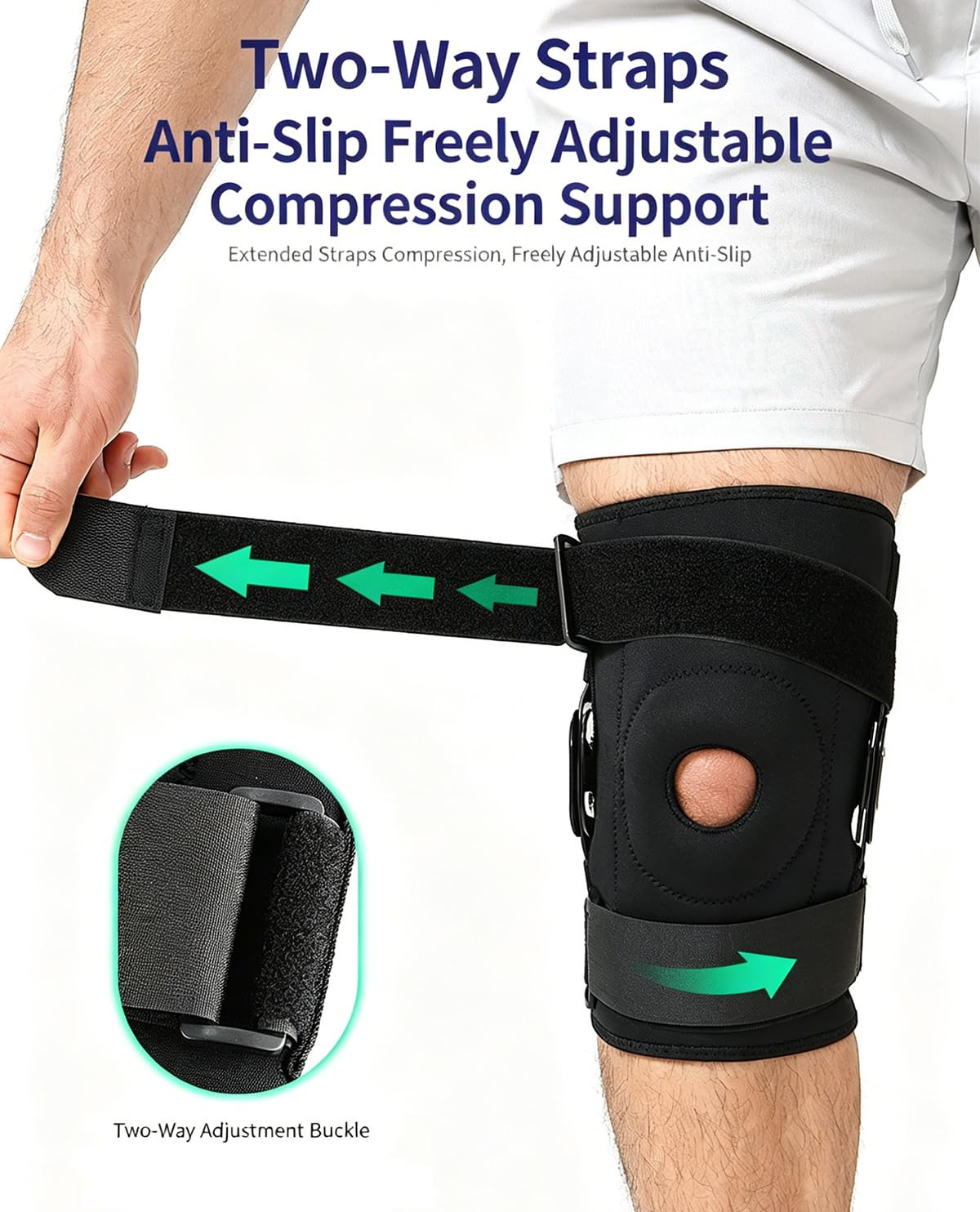 , Knee Support Meniscus Knee Brace with Side Stabilizers (Large)