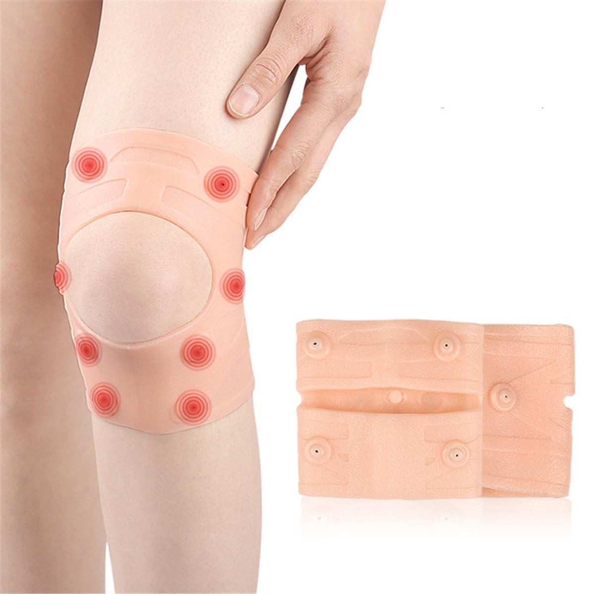 Magnetic Knee Pads, 1 Pair Breathable Silicone Brace Short style