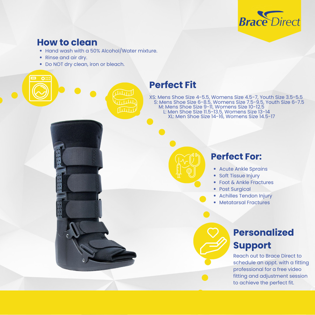 Cam Walker Fracture PDAC Approved L4386 and L4387 Boot Tall Support and Healing