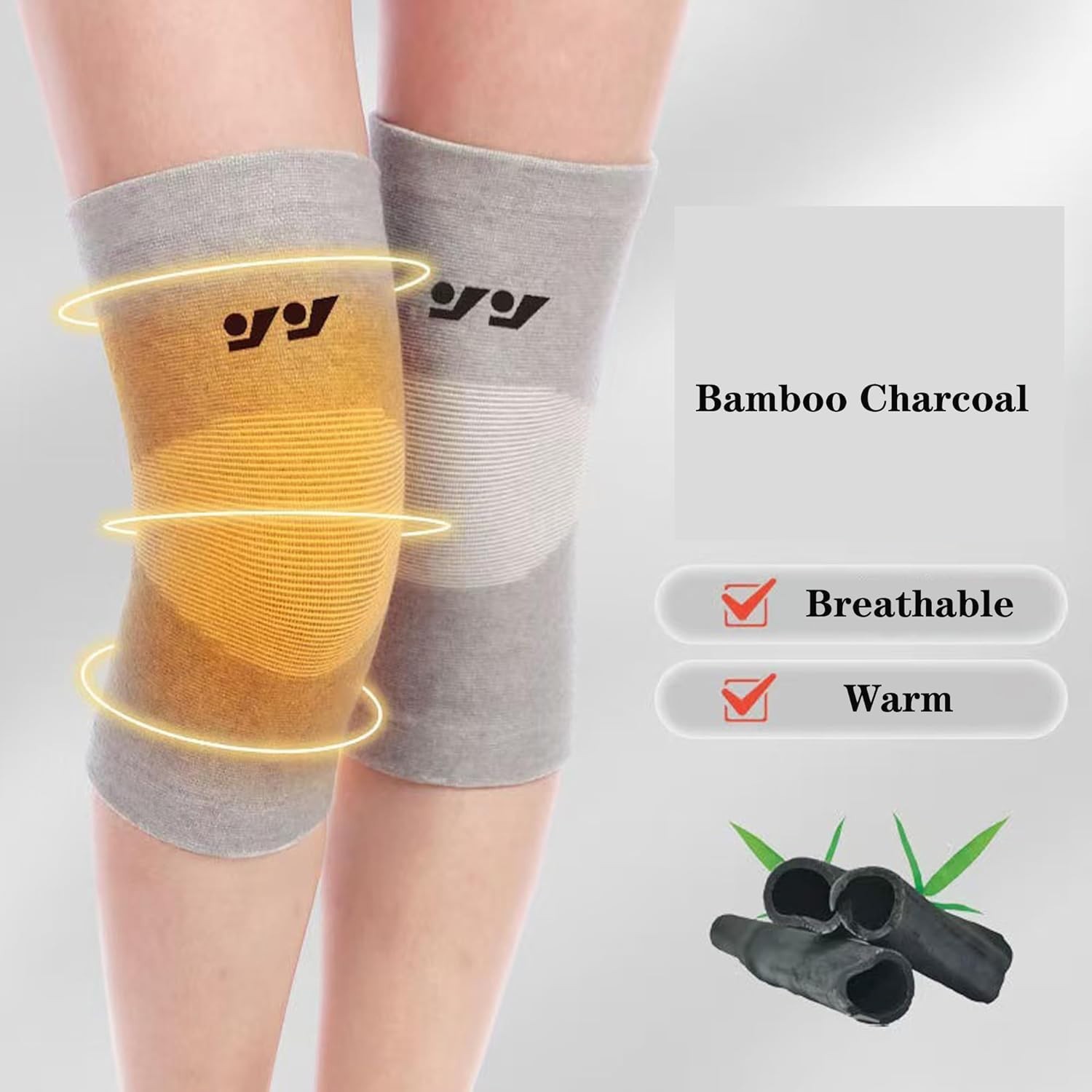 Bamboo Knee Compression Sleeve for Support XX-Large Large Size Gray