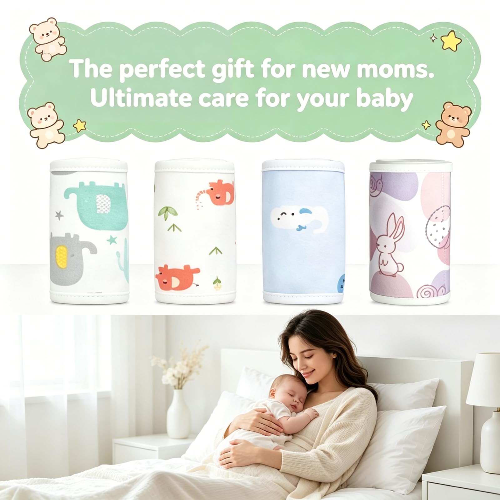 4 PCS Soft Cotton Baby Umbilical Cord Belly Band, Cartoon Pattern Newborn Bel…