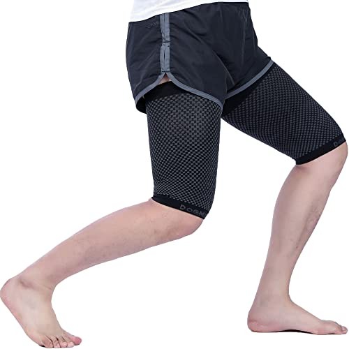 Thigh Compression Sleeve for Men Women 1 Pair – Quad & Thigh Medium Black