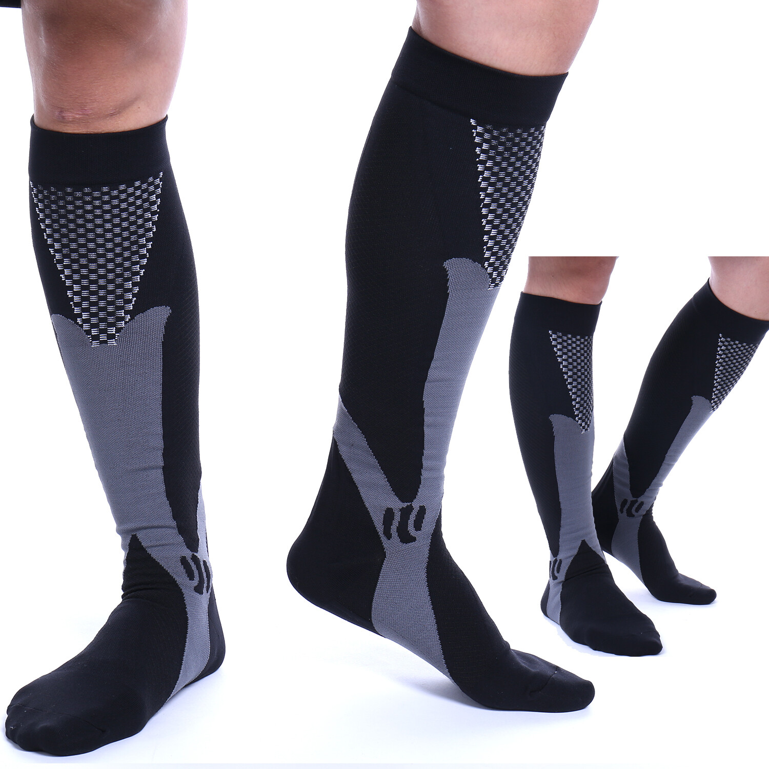 1-3 Pair Compression Socks Calf Sleeve Leg Support Brace 10-30mmHg For Men Women