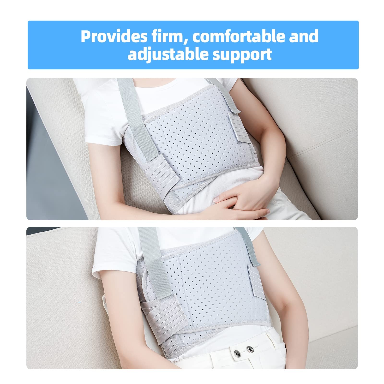 Rib Injury Belt Chest Binder, Chest Brace Chest Compression Support Rib Banda…
