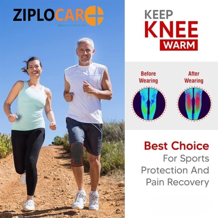 Ziplo Care Knee Cap Pair (Relieves Pain, Support, Uniform Compression)