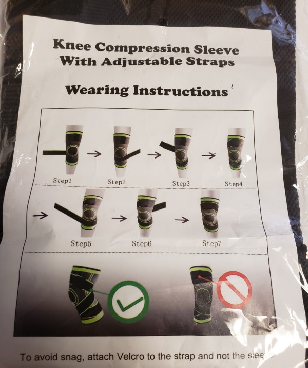 DCF Knee Compression Sleeve Large 17 19 Inch Pain Relief Support Brace Black Fit