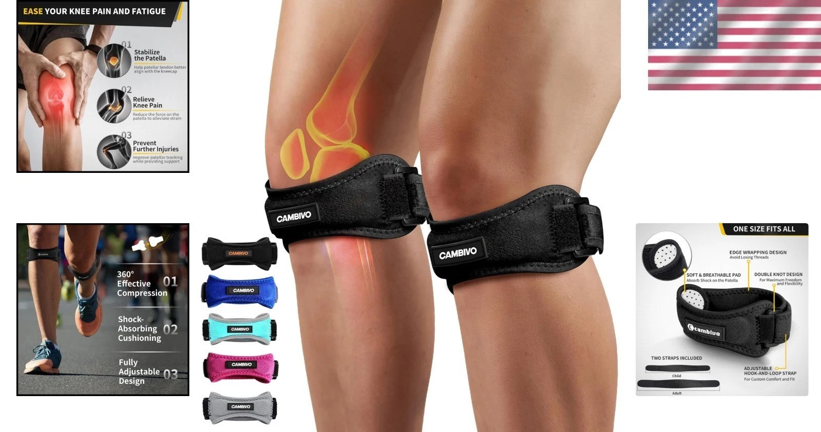 Silicone Compression Knee Brace: Lightweight Adjustable Straps for Active Living
