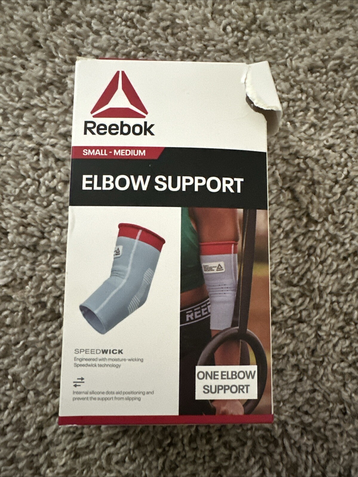 Reebok Speedwick Compression Elbow Support, Small/Medium, Blue, Single, Brace,