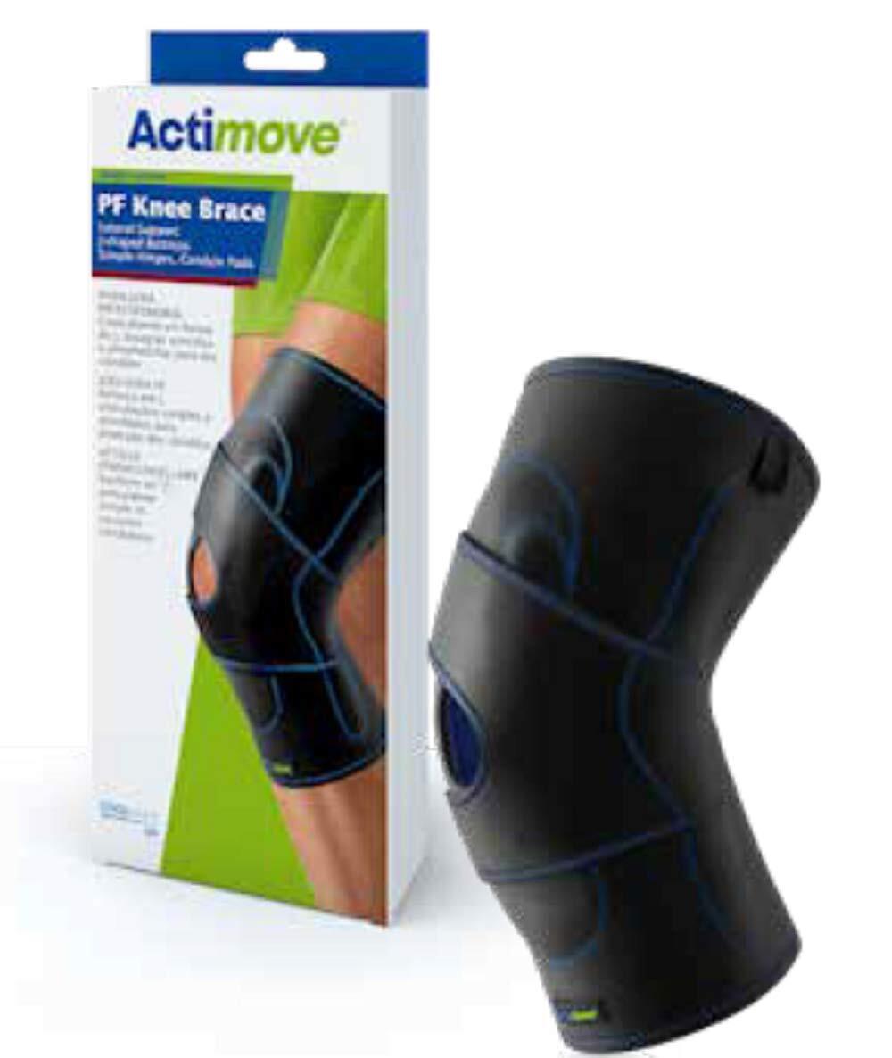 PF Knee Brace Lateral, J Buttress, Hinges, Pads Left Leg (Black) 2X-Large by ACT