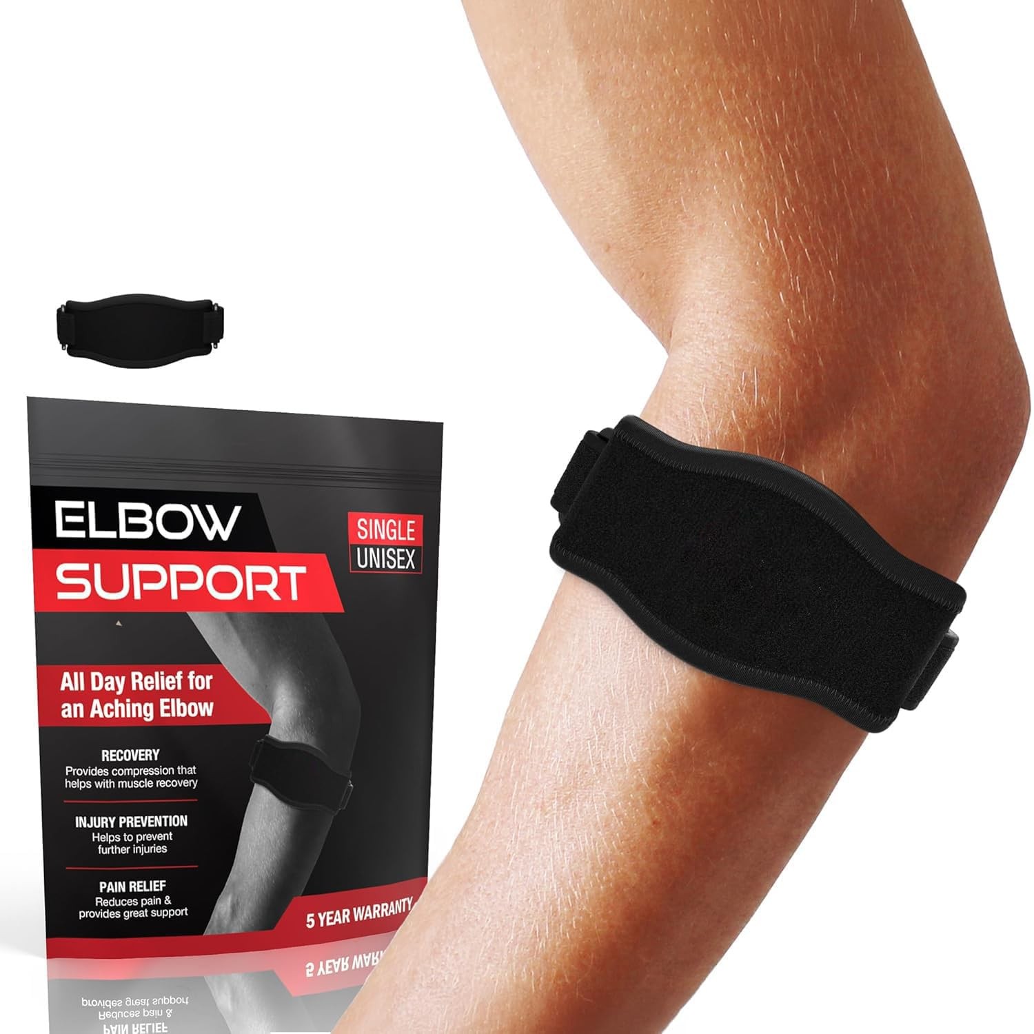 Tennis & Golfer’s Elbow Brace for Men & Women – Adjustable Elbow Strap with C…