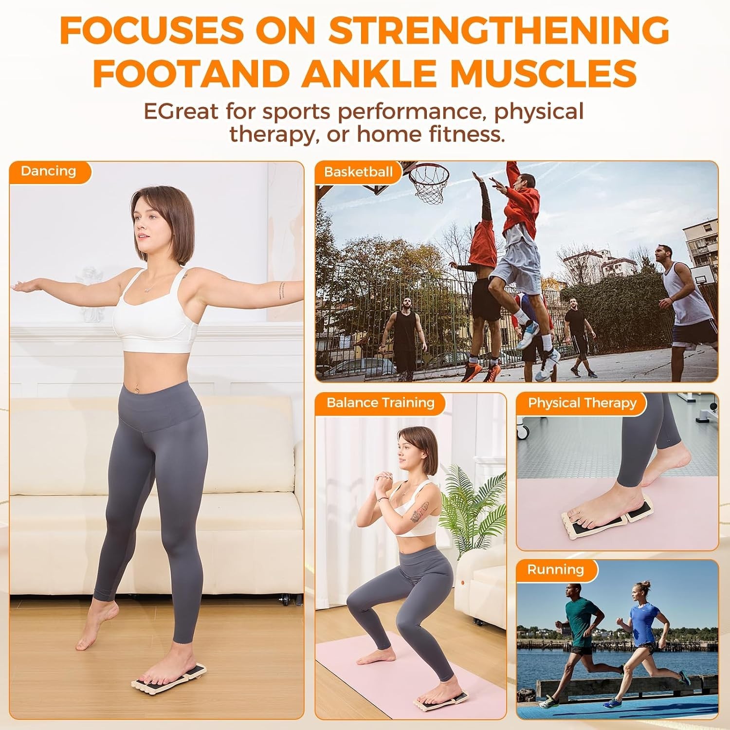 Ankle Strengthener Balance Board for Recovery from Sprains & Plantar Fasciitis