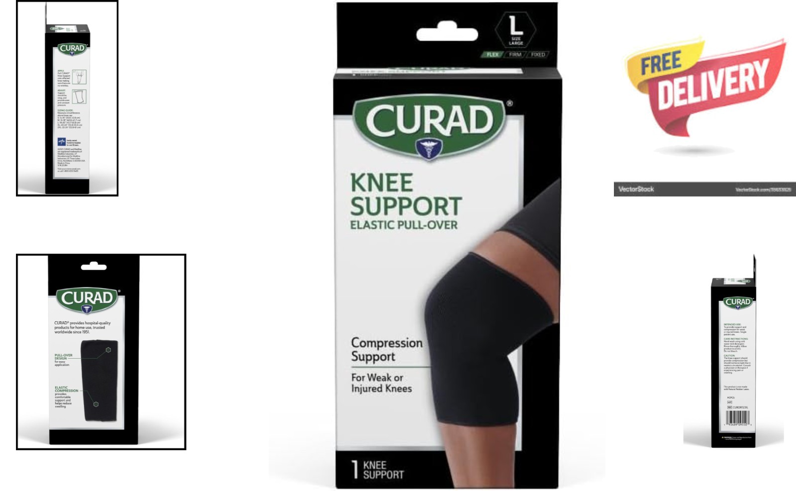 Large CURAD Pull-Over Knee Brace – Compression Support for Sports & Workouts