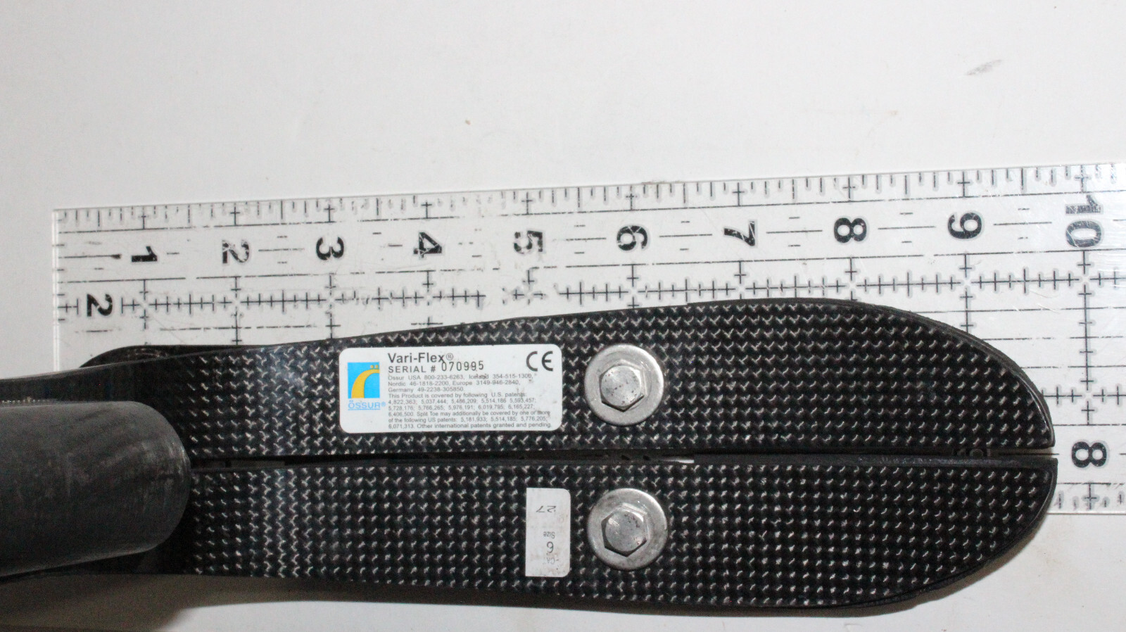 OSSUR VARI-FLEX HIGH PROFILE CARBON PROSTHETIC RIGHT/LEFT FOOT ~ Size 27 CAT 6L