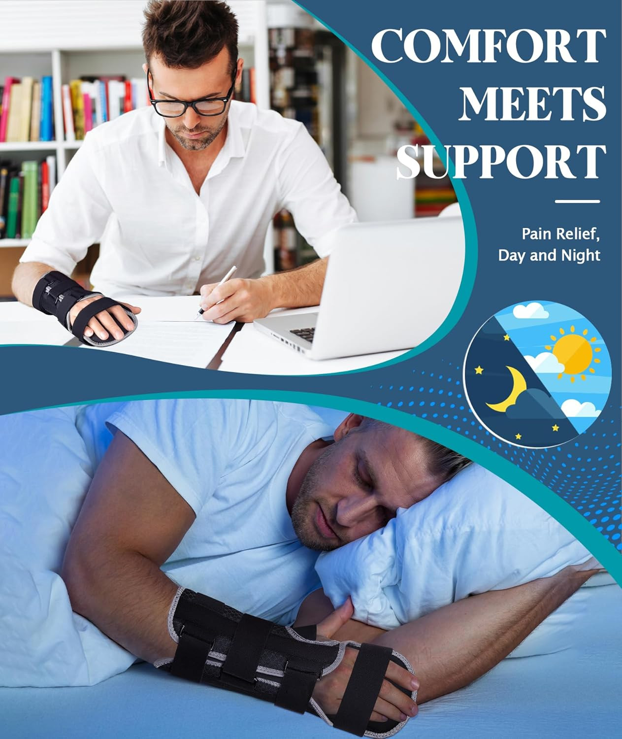 Resting Hand Splint for Stroke Recovery & Carpal Tunnel Relief – Night Immobi…
