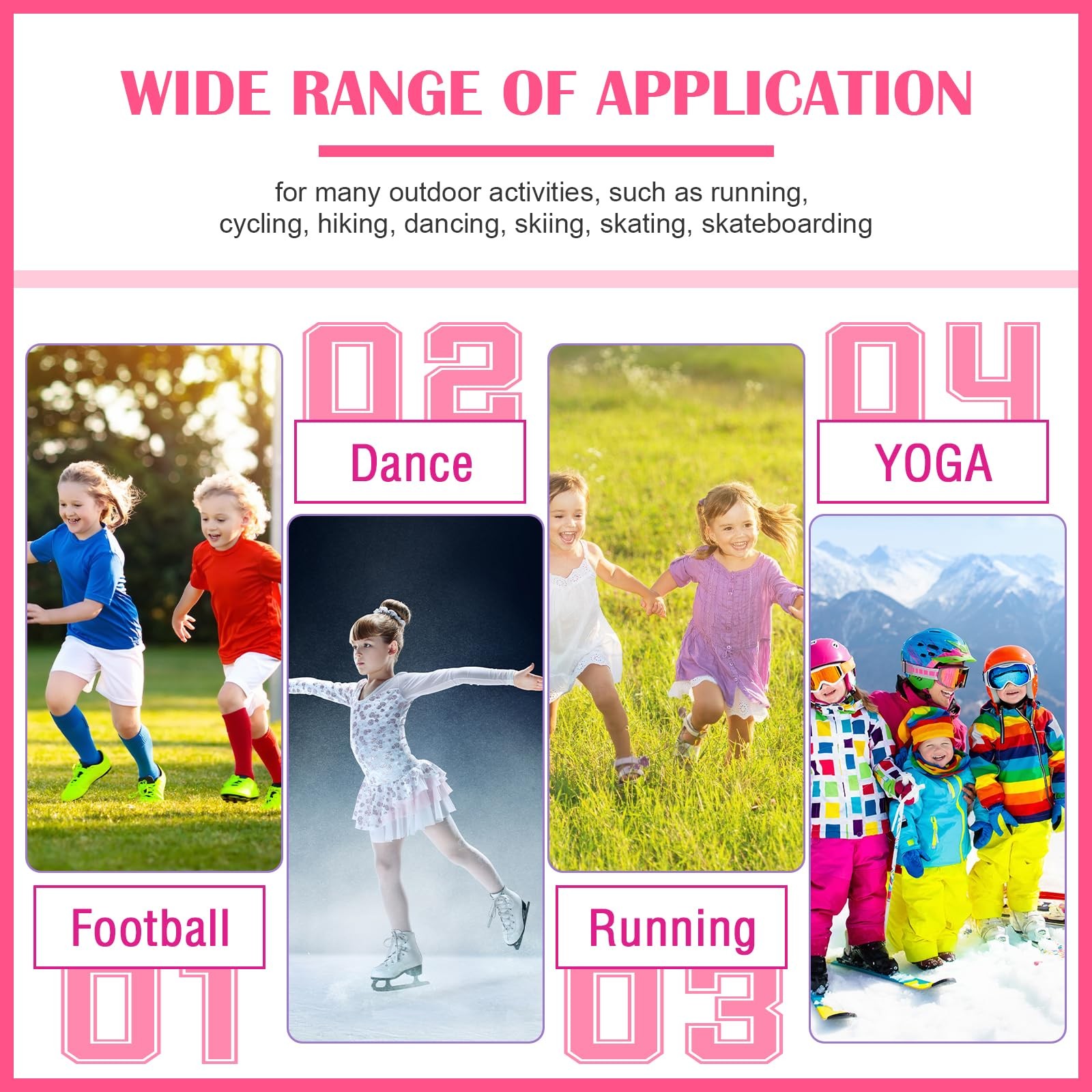 2 Pairs Kids Ankle Brace Foot Support Stabilizer Wraps Protector Pink Large