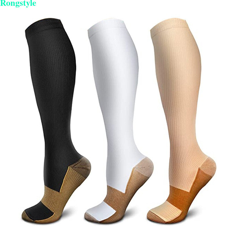 1/3 Pairs Copper Compression Socks 20-30mmHg Graduated Support Mens Womens S-XXL