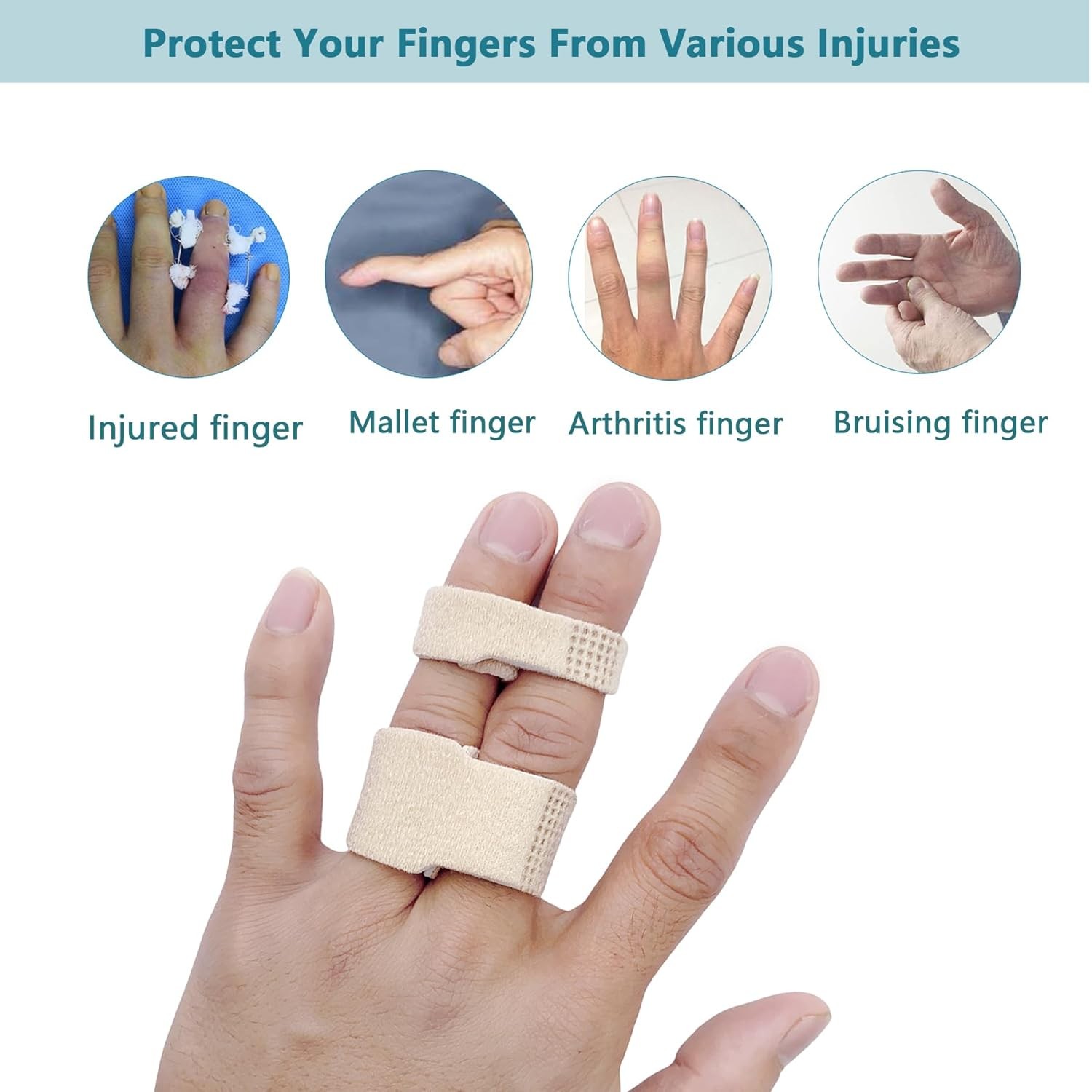 Finger Buddy Straps 8 Pack – Loops with Padding One Size, Wider – 8pack