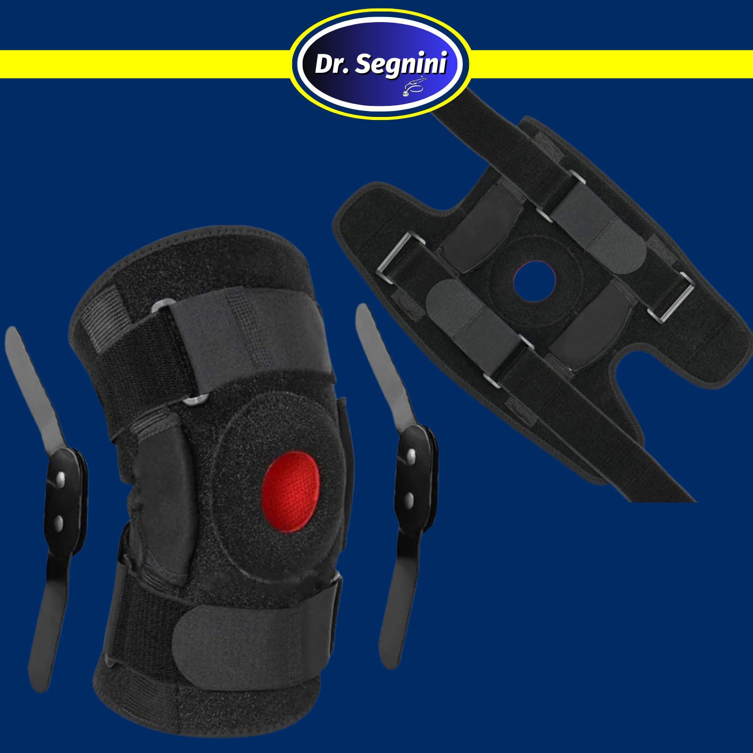 KNEE BRACE HINGED COMPRESSION SLEEVE JOINT SUPPORT OPEN PATELLA STABILIZER WRAP✅